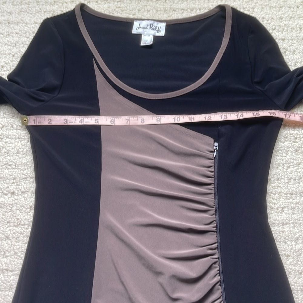 Joseph Ribkoff Black 3/4 Sleeve Zipper Panel Dress Size 8 - Picture 9 of 13